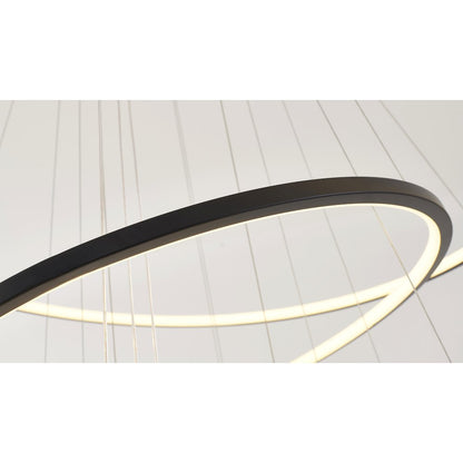 6-Light Matte Black Aluminum LED Chandelier With White Acrylic Diffusers