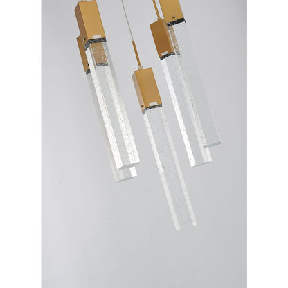 5-Light Gold Chandelier With A Clear Bubble Crystal