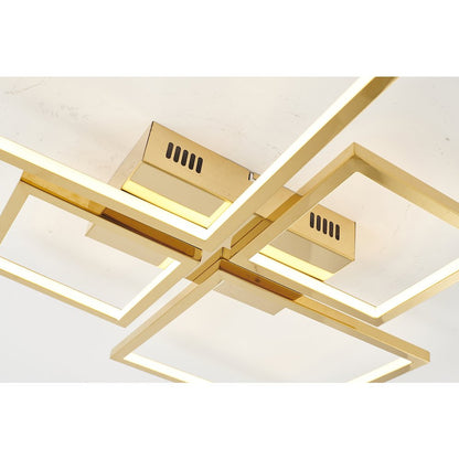4-Light Gold LED Flush Mount With Acrylic Diffusers
