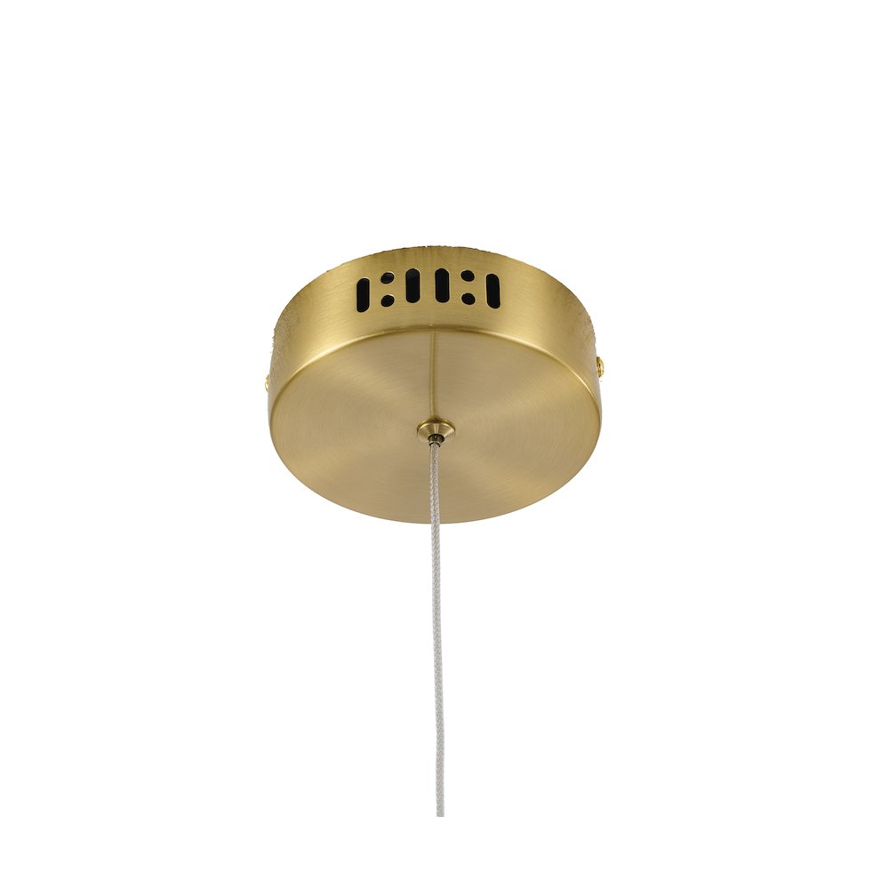 1-Light Brass Dimmable LED Single Pendant With A Clear PC Shade