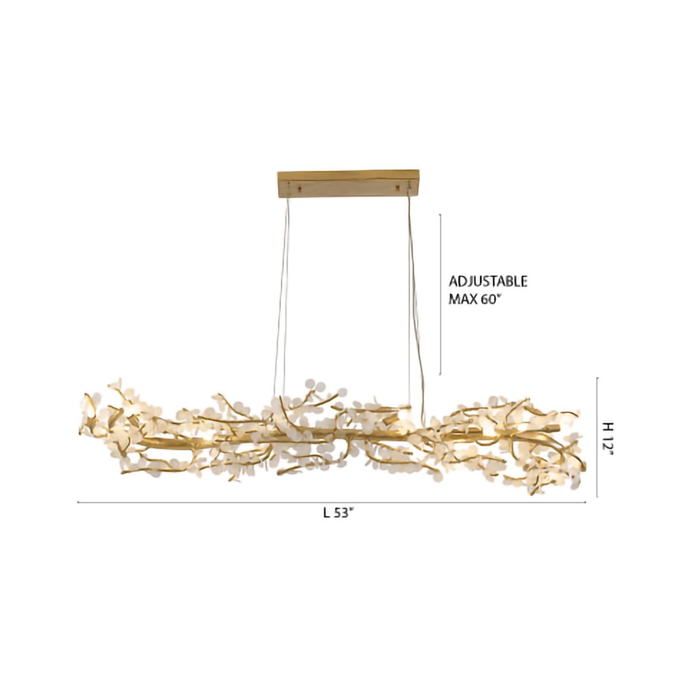 16-Light Gold Aluminum Chandelier With Clear Glass