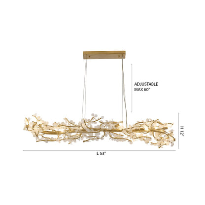 16-Light Gold Aluminum Chandelier With Clear Glass