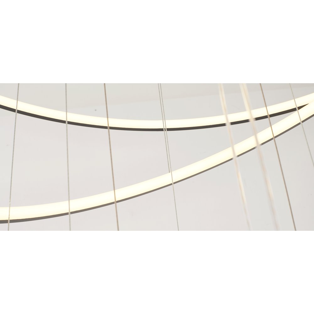 6-Light Matte Black Aluminum LED Chandelier With White Acrylic Diffusers