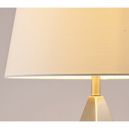 1-Light Gold Metal Table Lamp With A Drum Shade