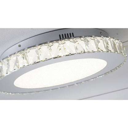 1-Light Chrome LED Chandelier With Clear Crystals