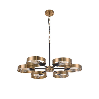 6-Light Black And Golden Bronze Accents Chandelier