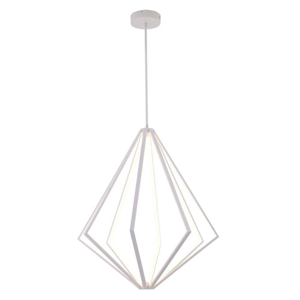 8-Light White Metal LED Chandelier With Silicone Diffusers