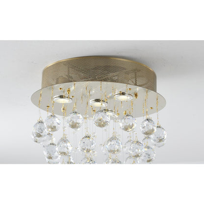 4-Light Gold Flush Mount With Clear Crystals