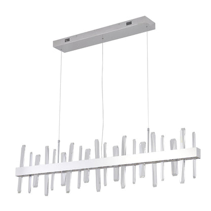 1-Light Chrome Stainless Steel LED Chandelier With Clear Crystals