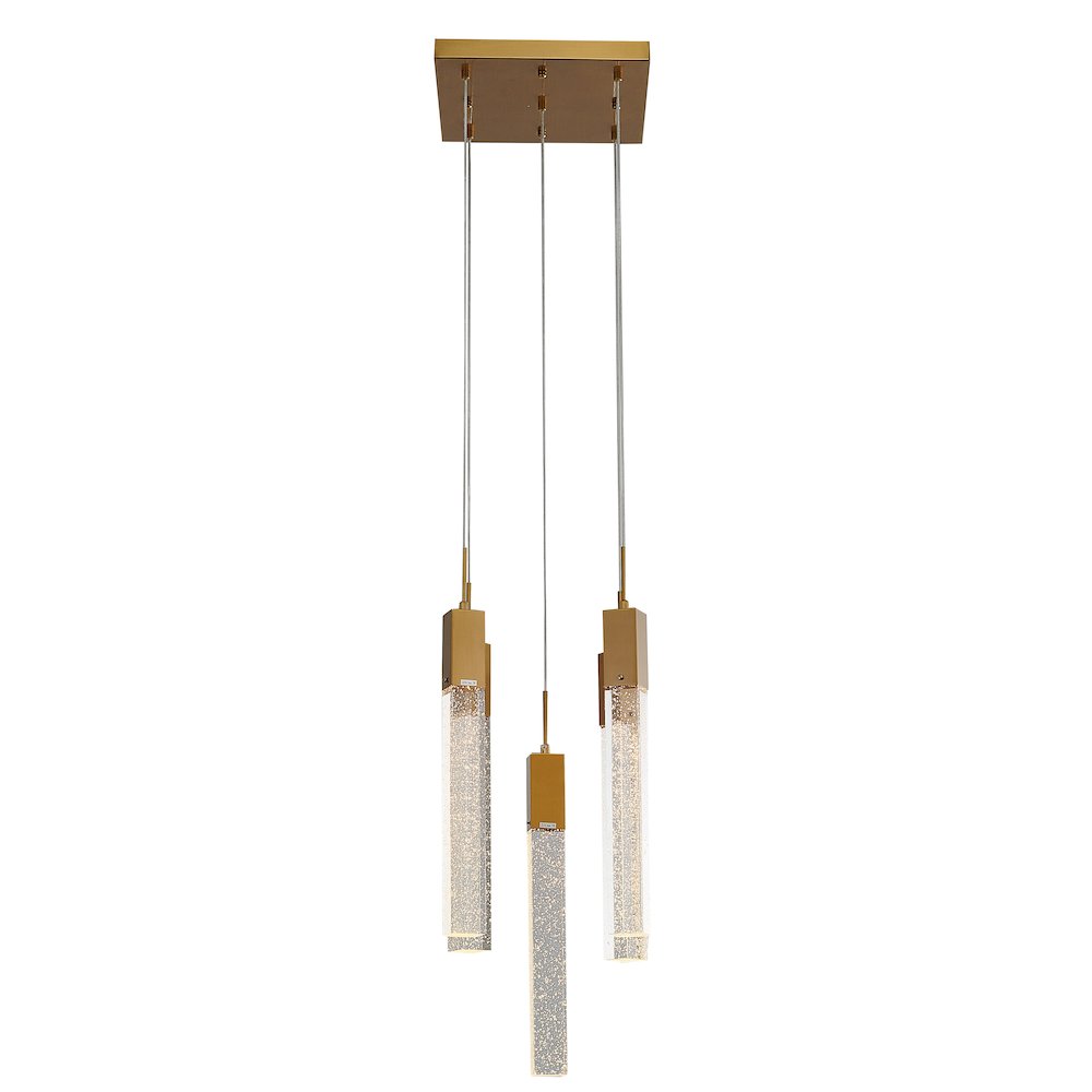 5-Light Gold Chandelier With A Clear Bubble Crystal