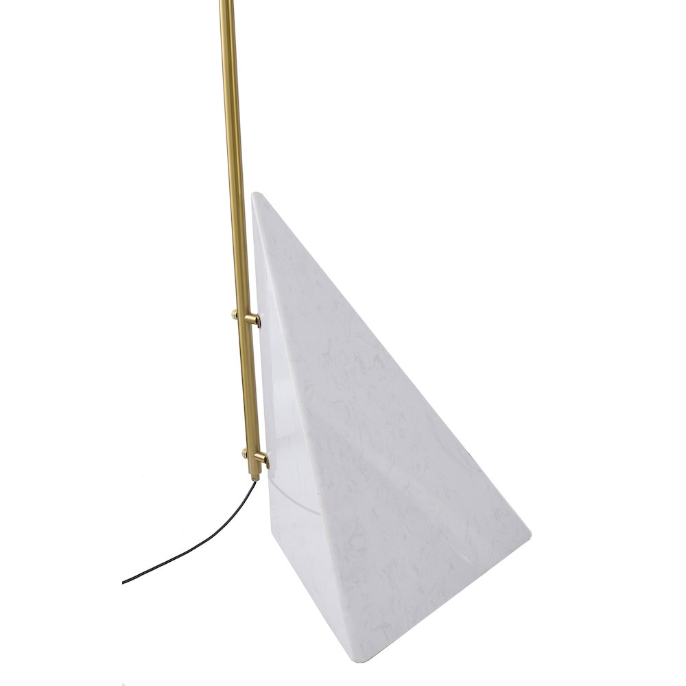 1-Light Black Aluminum Floor Lamp With A Marble Base And Metal Shade