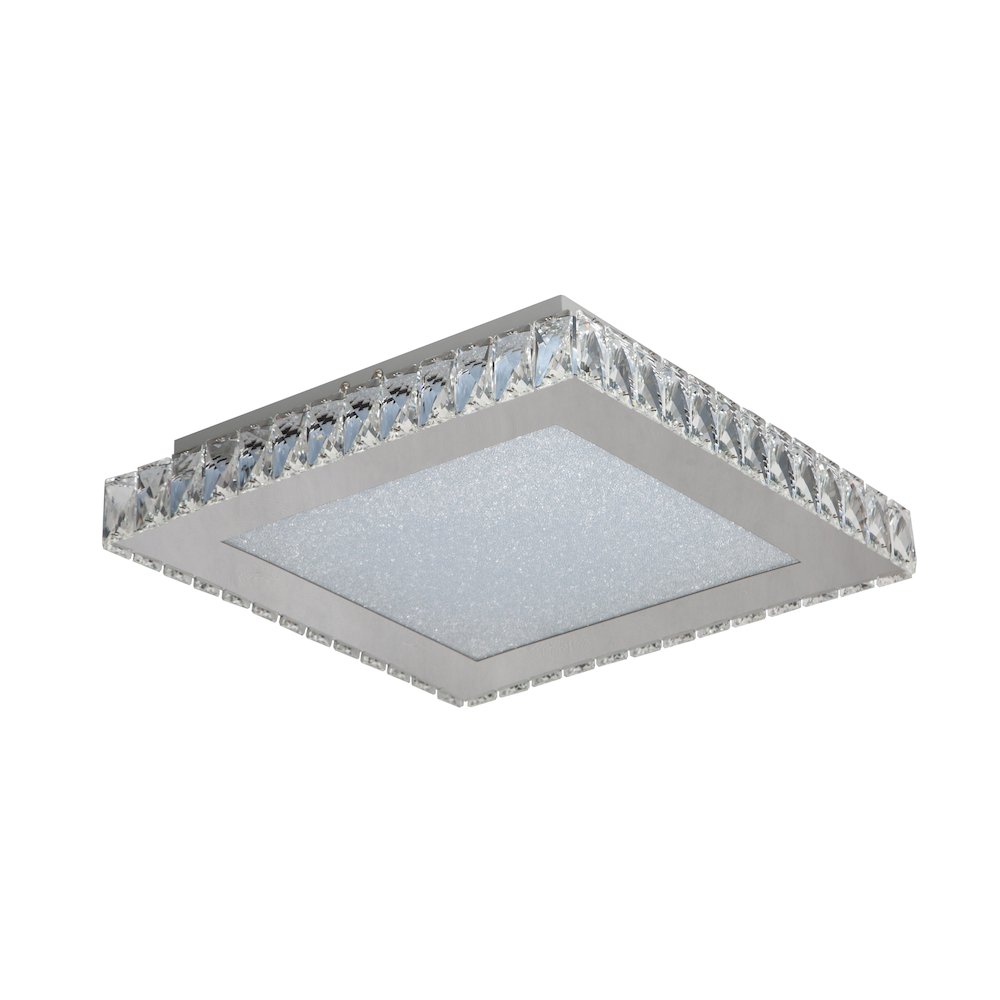 1-Light Chrome LED Chandelier With Clear Crystals