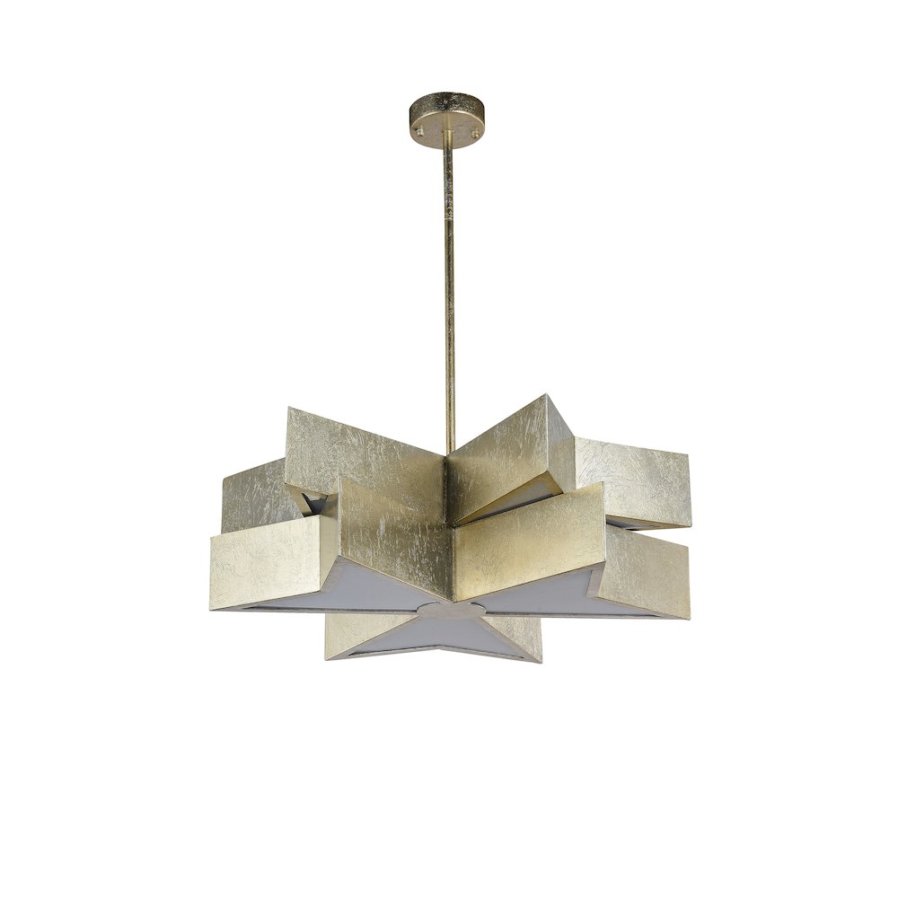6-Light Silver Leaf Chandelier With An Acrylic Cover