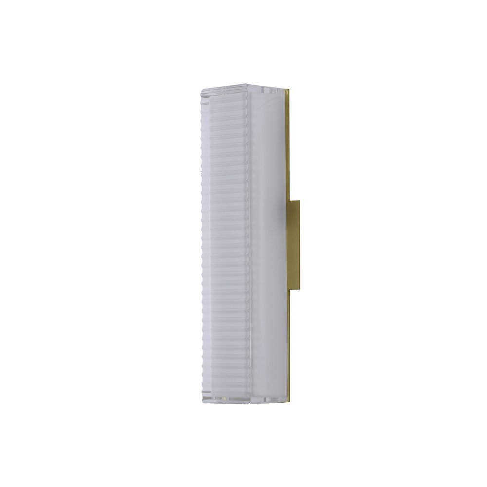 1-Light Matte Brass LED Wall Sconce With A Clear Frosted Glass Shade