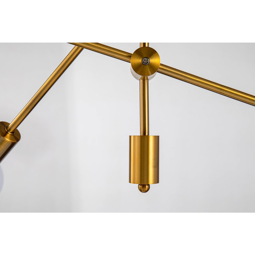 6-Light Antique Gold Metal Sputnik Chandelier