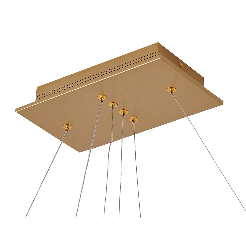 57-Light Gold Dimmable LED Chandelier With White Acrylic Diffusers