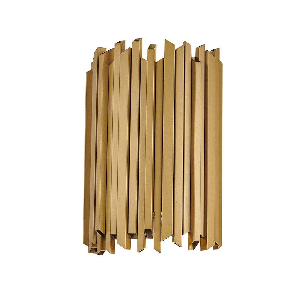 2-Light Satin Brass Stainless Steel Rod Wall Sconce
