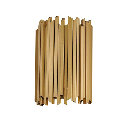 2-Light Satin Brass Stainless Steel Rod Wall Sconce