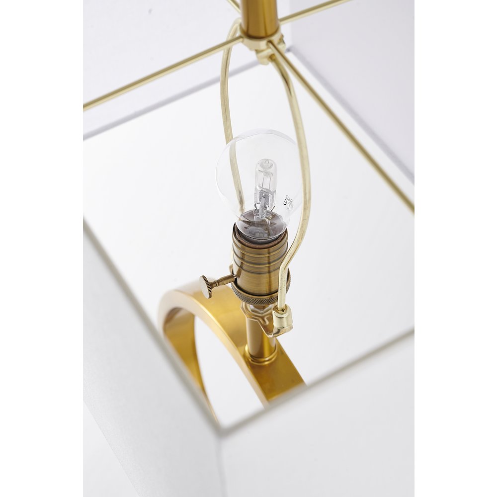 1-Light Gold Table Lamp With A Marble Base And A Drum Shade