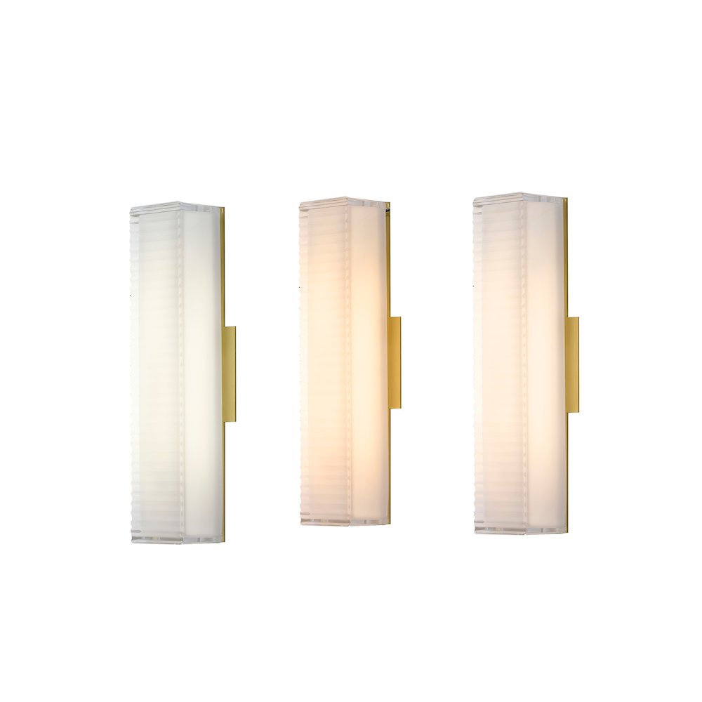1-Light Matte Brass LED Wall Sconce With A Clear Frosted Glass Shade