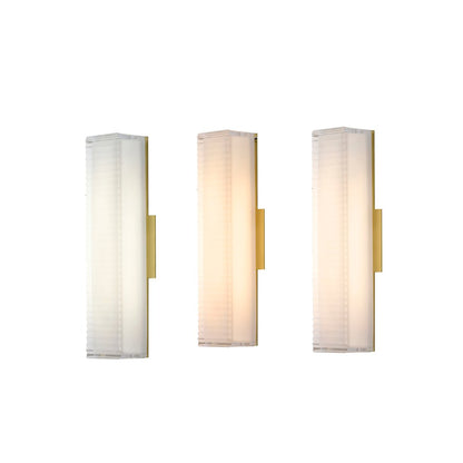 1-Light Matte Brass LED Wall Sconce With A Clear Frosted Glass Shade