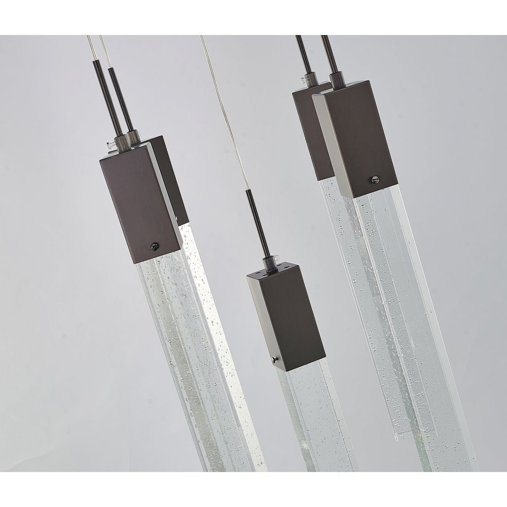 5-Light Matte Black Chandelier With A Clear Bubble Crystal