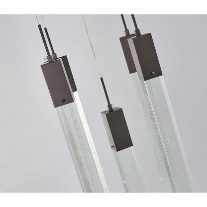 5-Light Matte Black Chandelier With A Clear Bubble Crystal