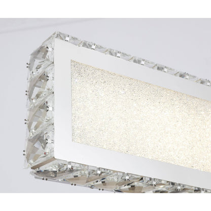 4-Light Chrome LED Wall Sconce With Clear Crystals