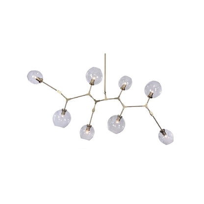 8-Light Satin Nickel Chandelier With Clear Glass Shades