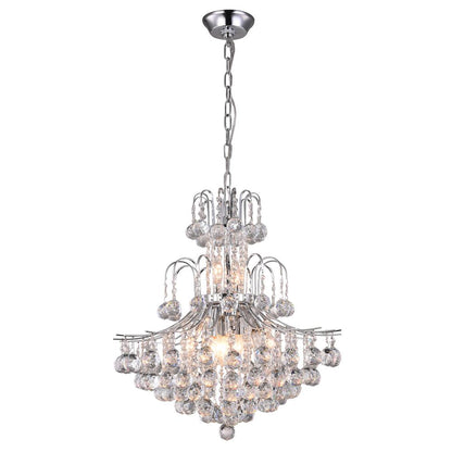 Chandelier Chrome Metal & Crystal