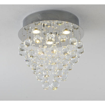 4-Light Chrome Flush Mount With Clear Crystals