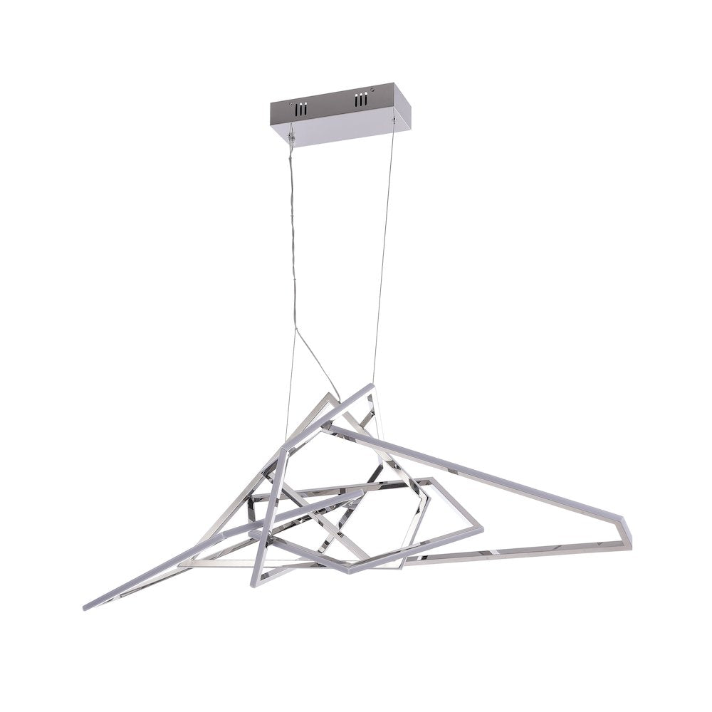 25-Light  Dimmable Chrome LED Chandelier With White Acrylic Diffusers