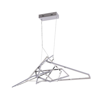 25-Light  Dimmable Chrome LED Chandelier With White Acrylic Diffusers