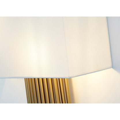2-Light Antique Brass Rod Wall Sconce With A White Shade