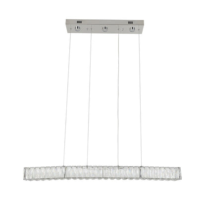 4-Light Chrome LED Chandelier With Clear Crystals