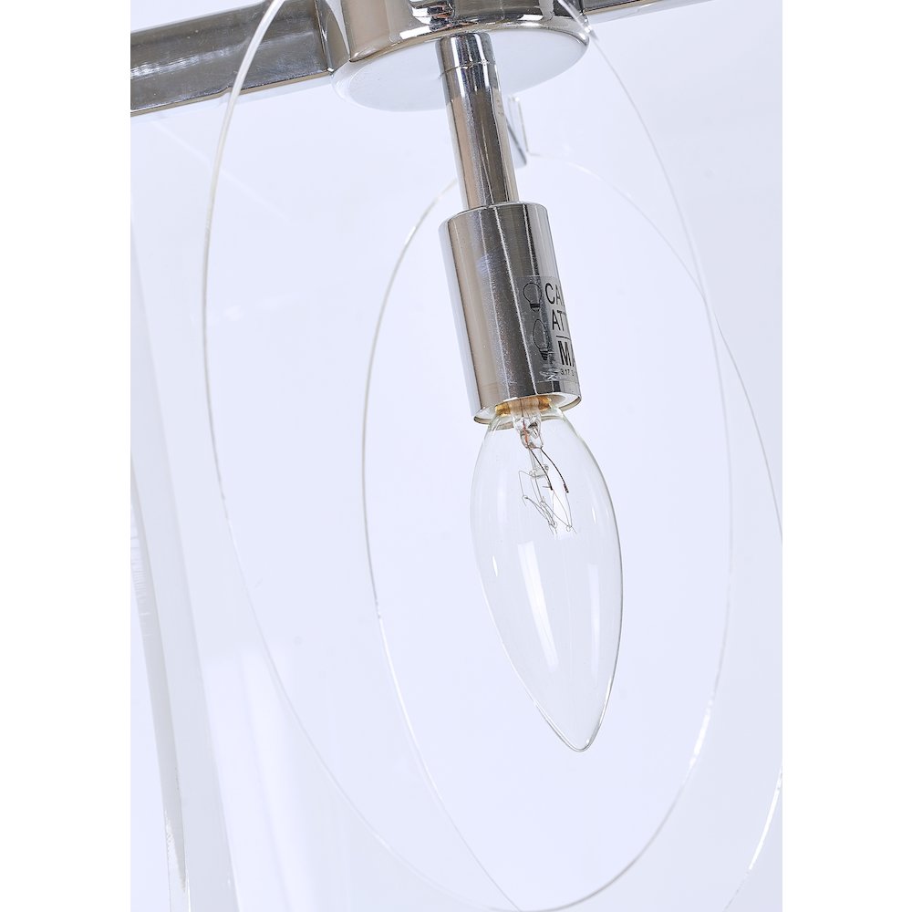 1-Light Chrome Metal Pendant With An Acrylic Shade