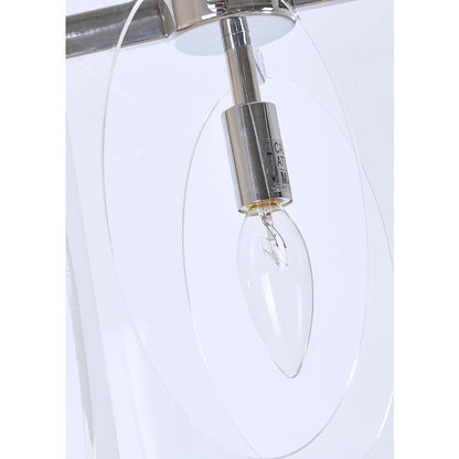 1-Light Chrome Metal Pendant With An Acrylic Shade