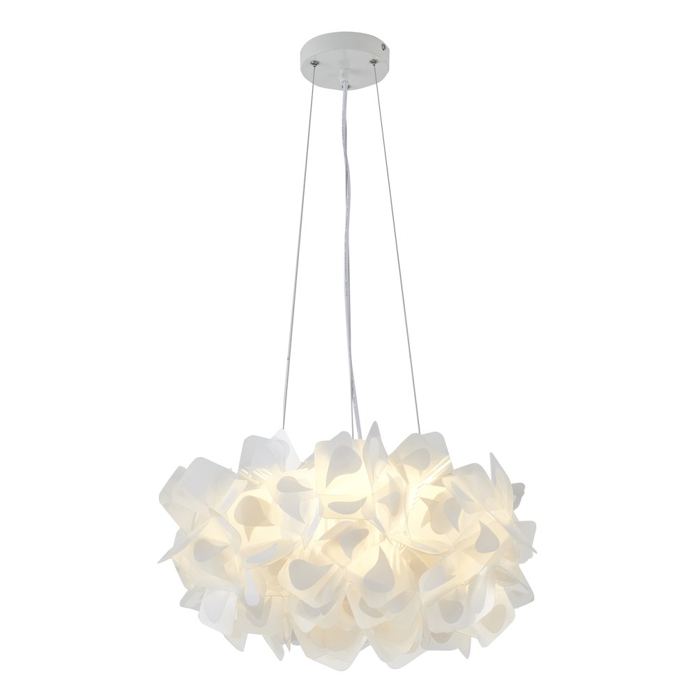 1-Light White Acrylic Cloud LED Chandelier