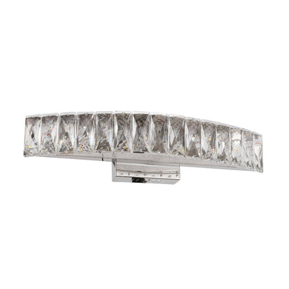 1-Light Chrome LED Wall Sconce With Clear Crystal Accents
