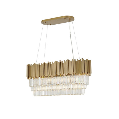 7-Light Gold Chandelier With Clear Crystals
