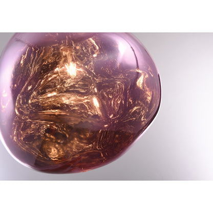 1-Light Chrome Pendant With A Pink Acrylic Shade