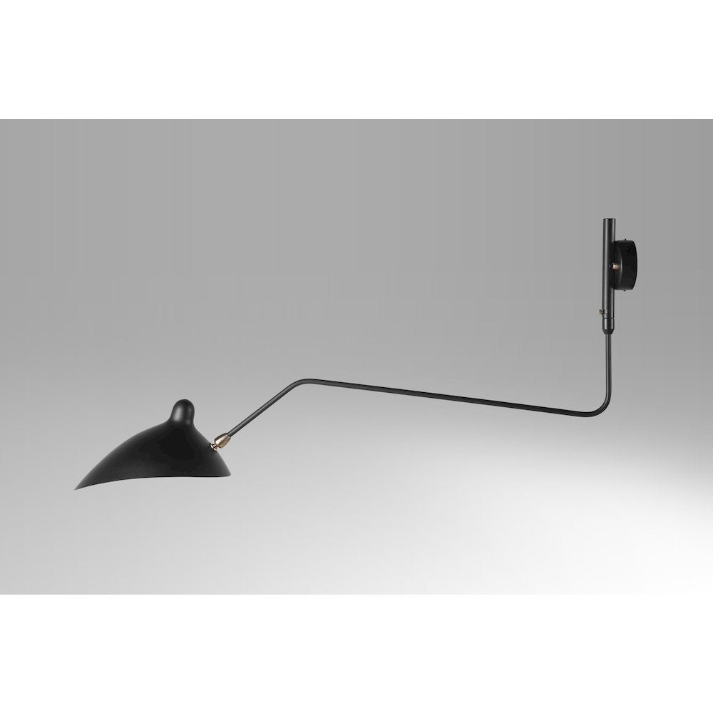1-Light Matte Black Wall Sconce With A Black Aluminum Shade