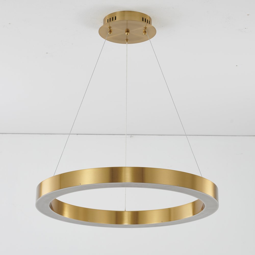 1-Light Gold LED Chandelier With An Acrylic Bottom Len