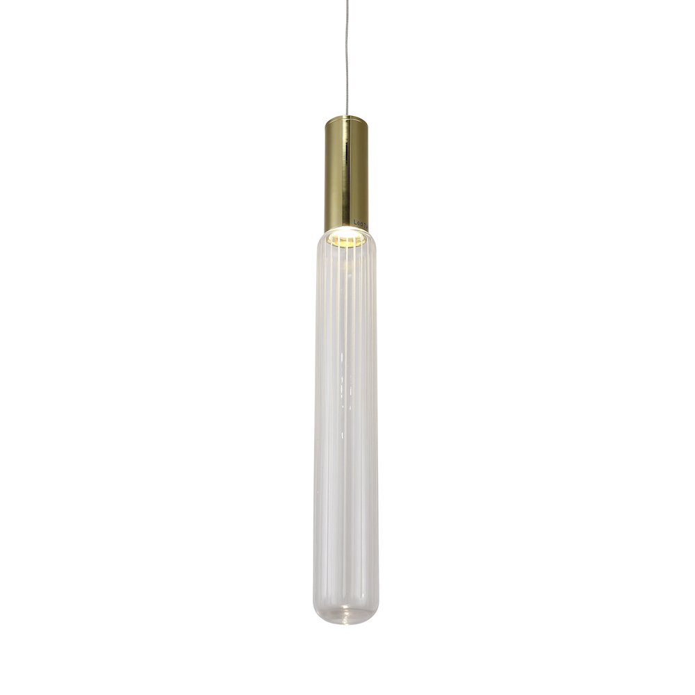 1-Light Gold LED Pendant With A Clear Glass Shade