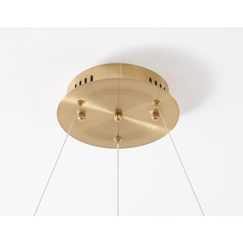1-Light Gold LED Chandelier With An Acrylic Bottom Len