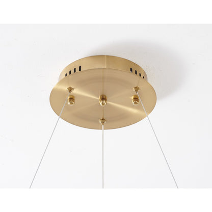 1-Light Gold LED Chandelier With An Acrylic Bottom Len
