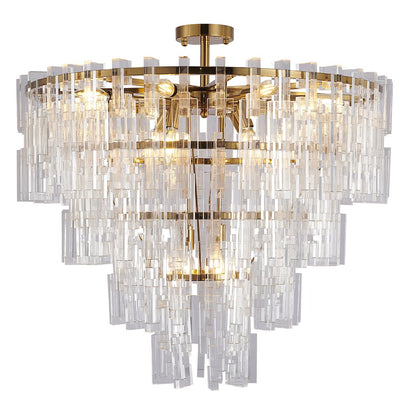 14-Light Antique Bronze Chandelier With Clear Acrylic Links
