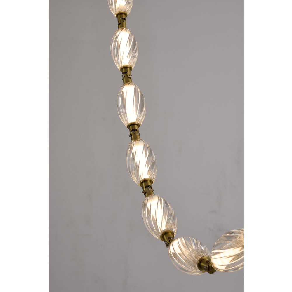 22-Light Brass LED Chandelier With Clear Crystal Shades