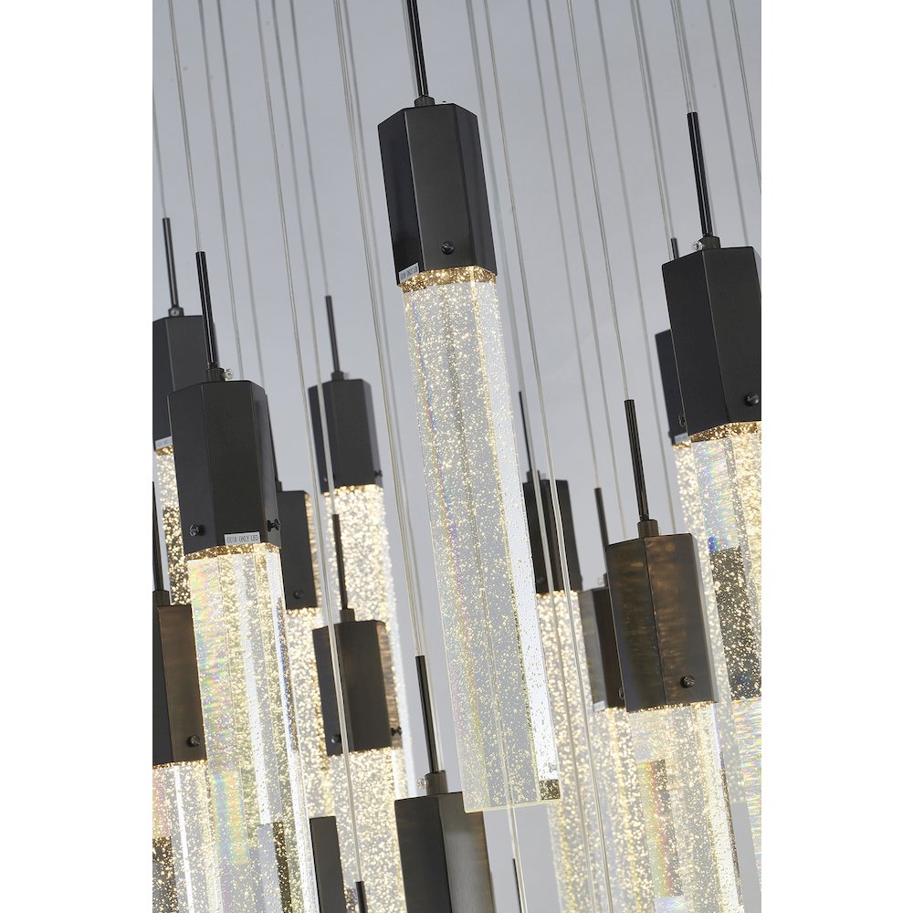 41-Light Black Chandelier With Clear Bubble Crystals