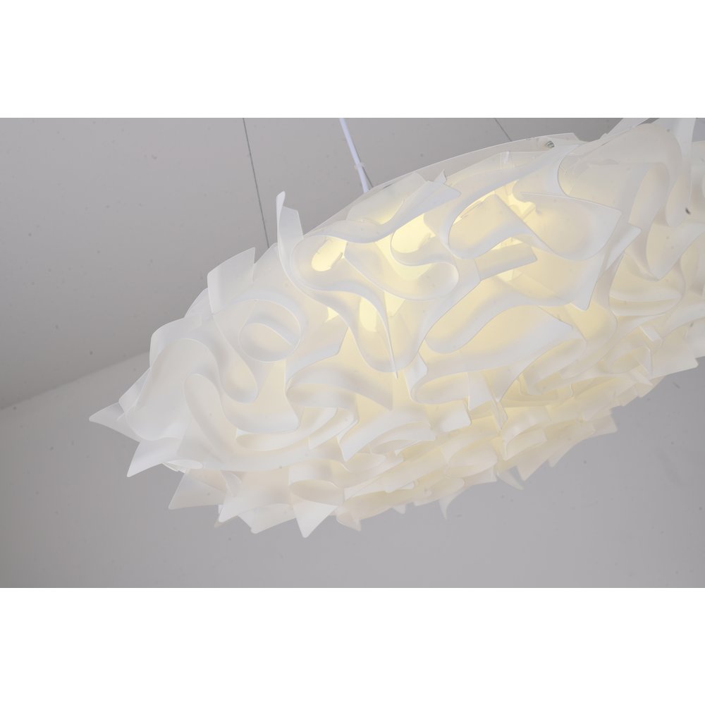 1-Light White Acrylic LED Chandelier With White hardware